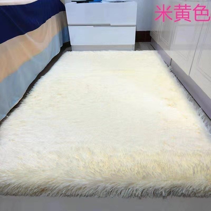 家柏饰(CORATED)北欧地毯简约现代卧室满铺客厅茶几沙发榻榻米床边地垫可定制 米黄色（长毛绒） 160CM×230CM