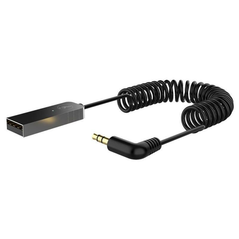 黑色 车载蓝牙接收器5.0汽车AUX音响usb适配器转3.5家用音箱音频接收器