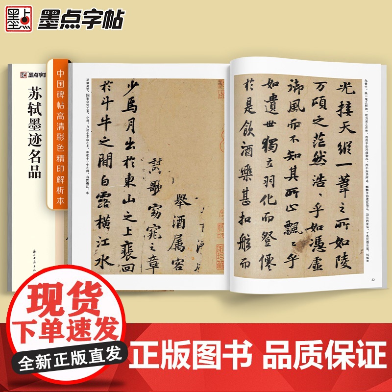 墨点字帖 中国碑帖高清彩色精印解析本 苏轼墨迹名品 成人毛笔书法练习字帖视频讲解藏家珍藏高清大图
