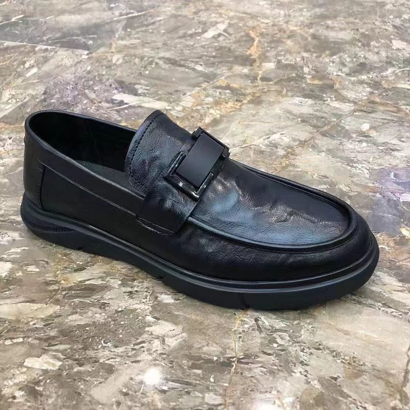 豆豆鞋男士2024春季新款男鞋一脚蹬套脚透气百搭休闲皮鞋男驾车鞋