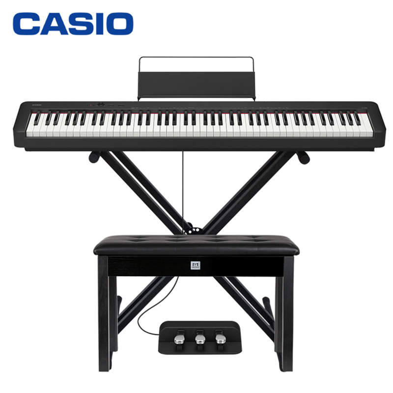 卡西欧(CASIO)电钢琴 EP-S120通用便携式88键重锤时尚考级数码钢琴套机(黑色单机+X架+三踏板)