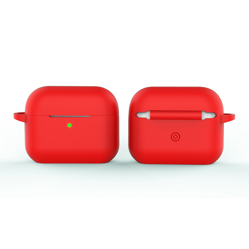适用苹果airpods pro保护套airpods 3代 液态硅胶软套无线蓝牙耳机超薄防摔保护壳 红色