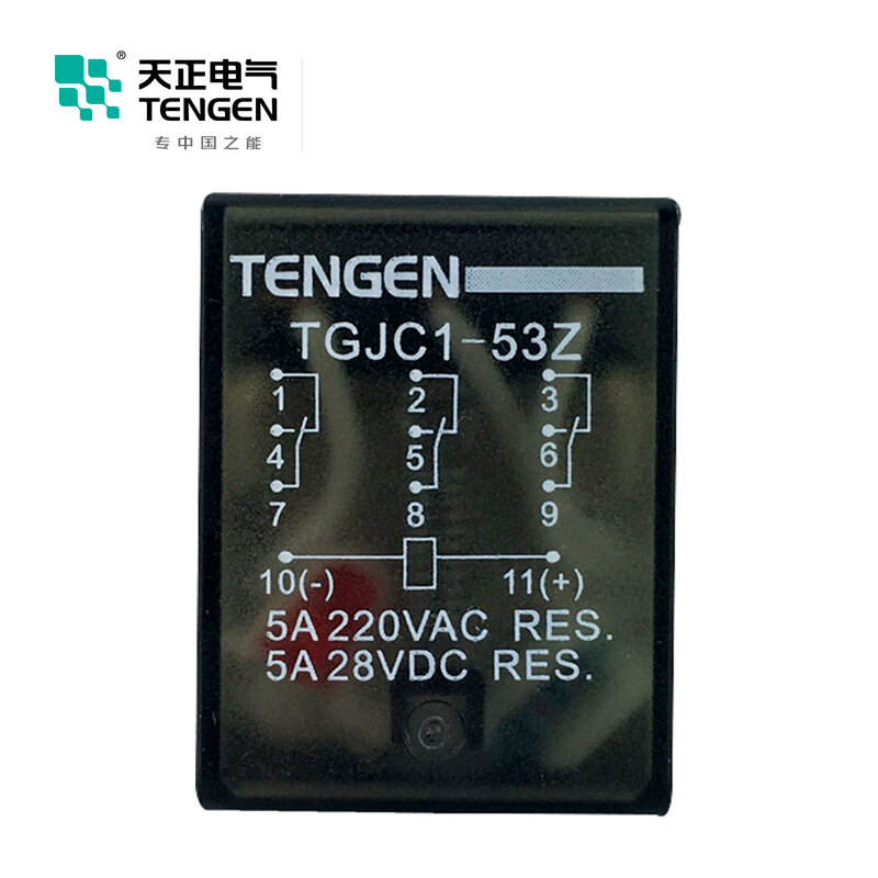天正电气 TGJC1 小型 5A 3Z 不带灯 220VAC 340040400050 中间继电器