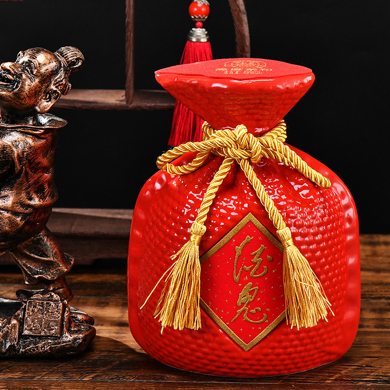 [酒鬼官方授权]酒鬼酒52度高度柔和红坛500ml馥郁香型 国产白酒高清大图