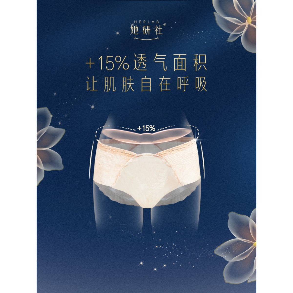 她研社春眠小裤千金一梦裤型卫生巾安心裤安睡2条*3高清大图