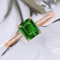 碧玺戒指金镶钻 全净体绿碧玺戒指绿色 18k玫瑰金送女朋友七夕情人节礼物