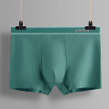 里裆纯棉男士内裤男士纯棉U凸平角裤立体印花男士内裤 4XL 松绿色