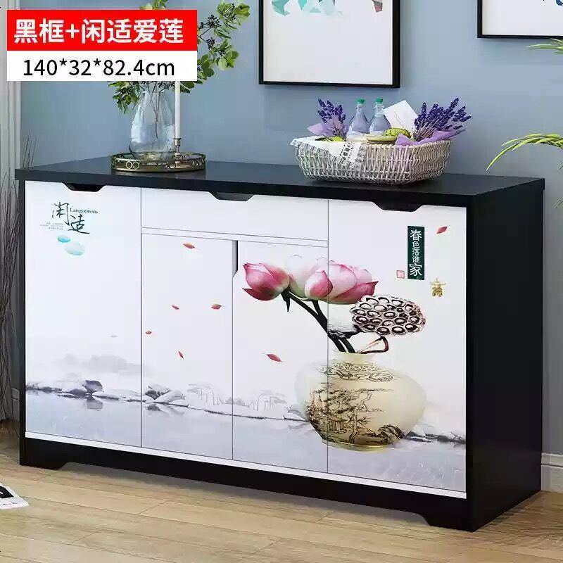 多功能仿实木鞋柜鞋架子简易厅柜口简易口鞋柜子木质玄关柜 140CM闲适爱莲(清仓)