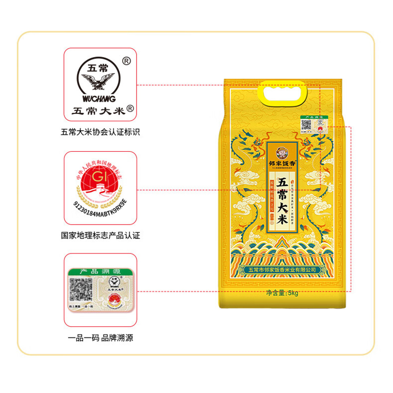 邻家饭香大米龙年纪念款五常大米5kg*1袋LJFX91高清大图