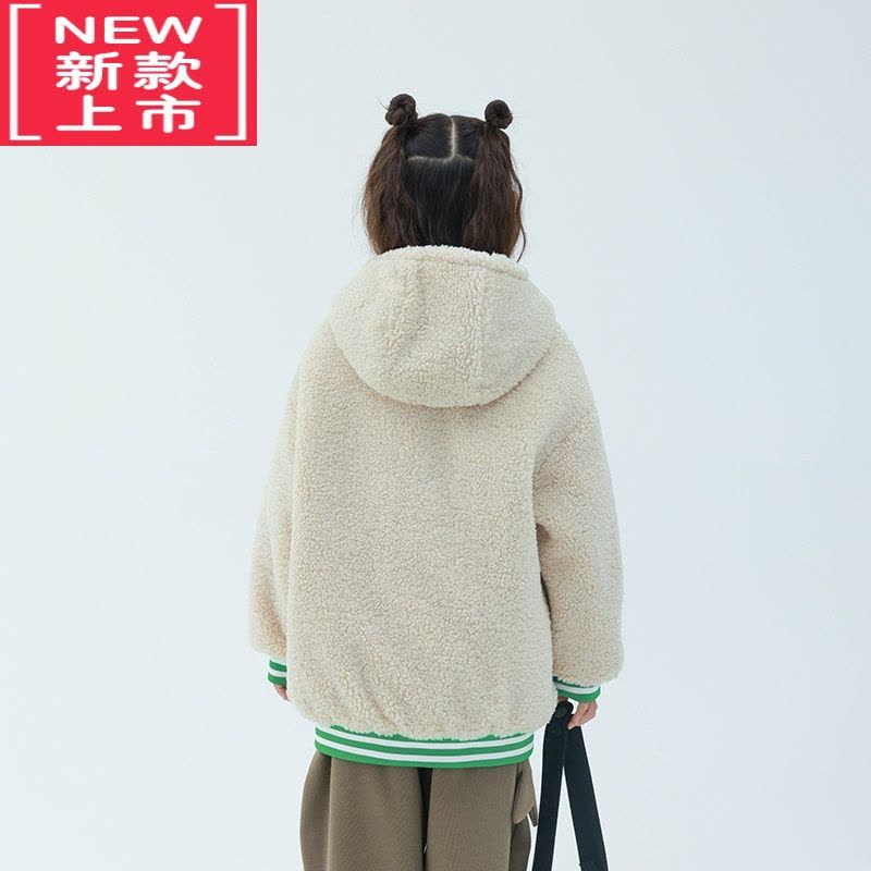 可莉允原创设计女童仿羊羔毛外套加厚2022冬装新品宽松棉服潮图片