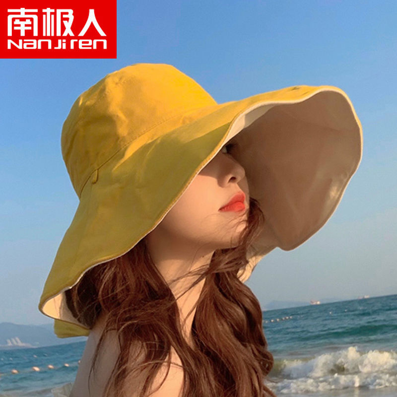 帽子女夏季遮阳帽渔夫帽大帽檐遮脸太阳帽防晒高清大图