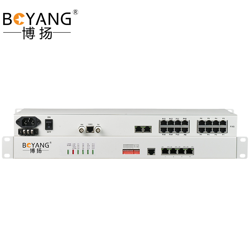 博扬(BOYANG) PCM复用设备1路E1转8路电话+4路磁石+1路以太网 机架式一对 BY-PCM-8P4H1E