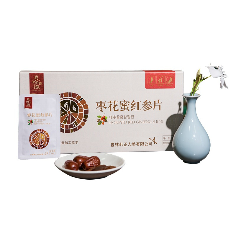 正官庄恩珍源枣花蜜红参片蜜饯15g*4袋(60g) 2件组合 人参熟参 高丽参 (Korean Red Ginseng)