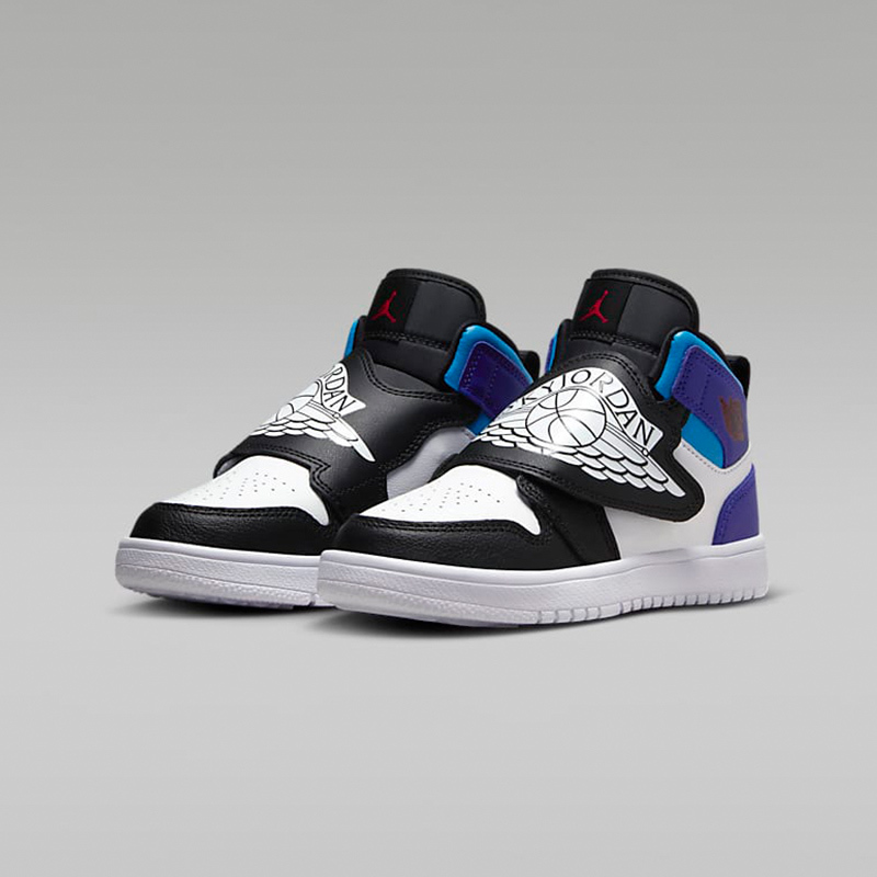 耐克时尚潮流舒适百搭防滑减震高帮儿童板鞋黑白bq7197154