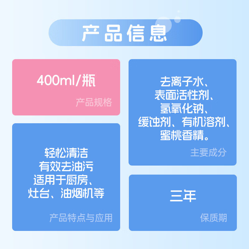 蓝漂Lampure多效合一厨房油污清洁剂400ml*2瓶高清大图