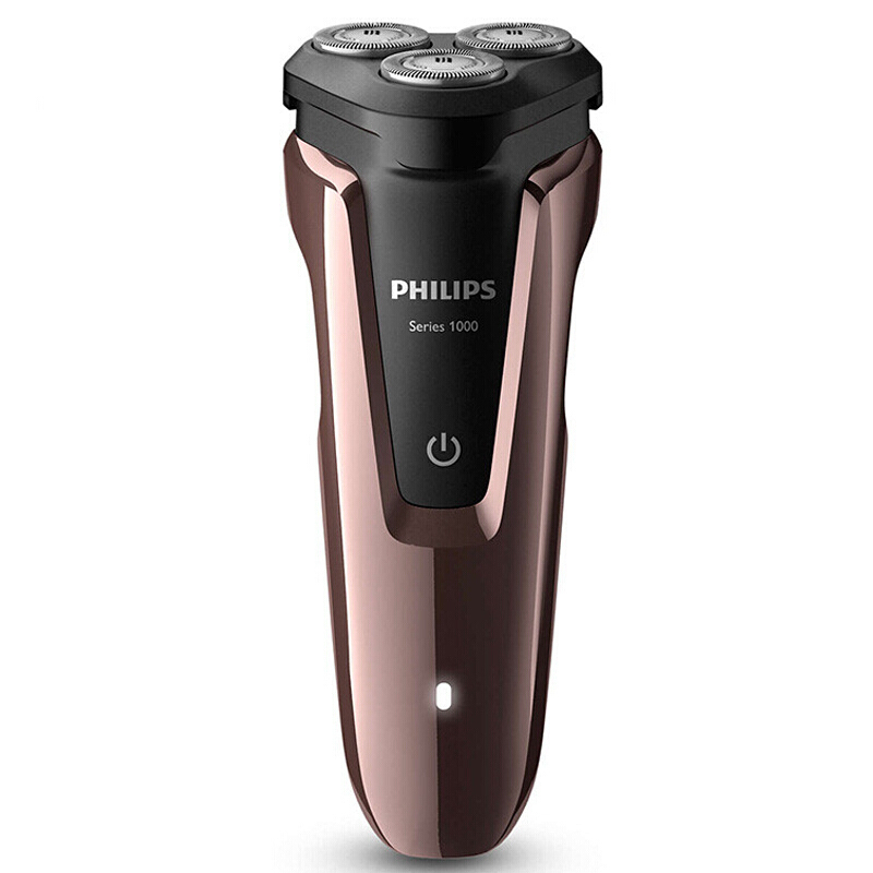 飞利浦(Philips)电动剃须刀S1060玫瑰金 旋转式三刀头男士胡须刀 充电式电须刀 进口刀头自动研磨 全身水洗