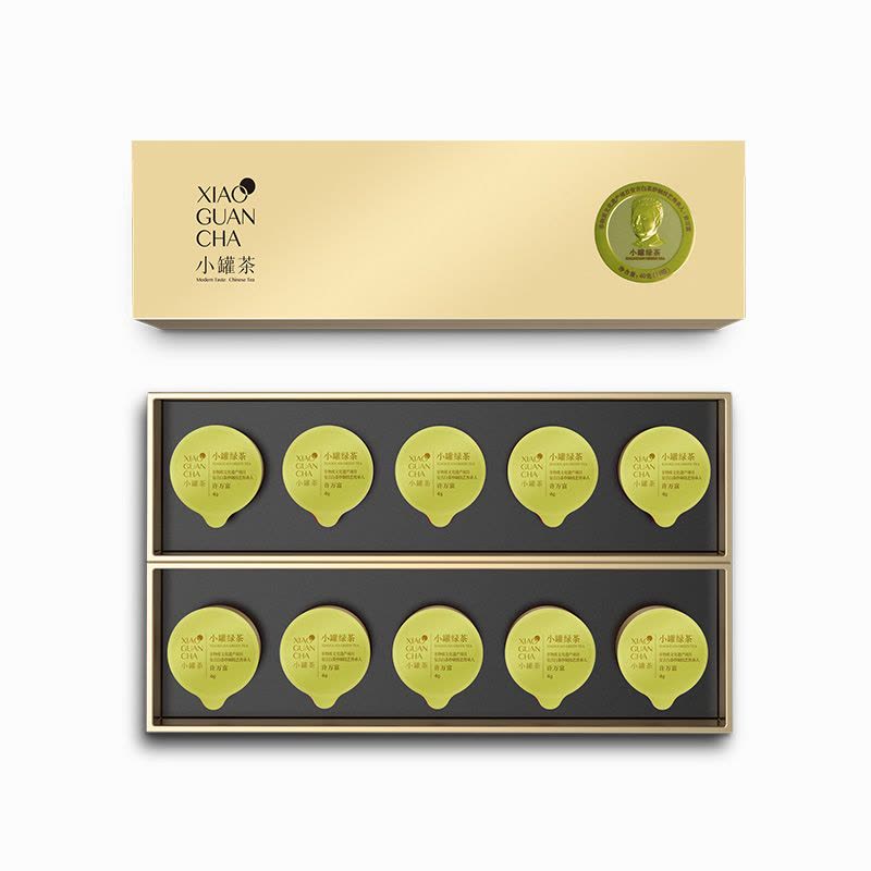 小罐茶(XIAO GUAN TEA) 特级小罐绿茶叶礼盒装40g 金罐10罐装小罐绿