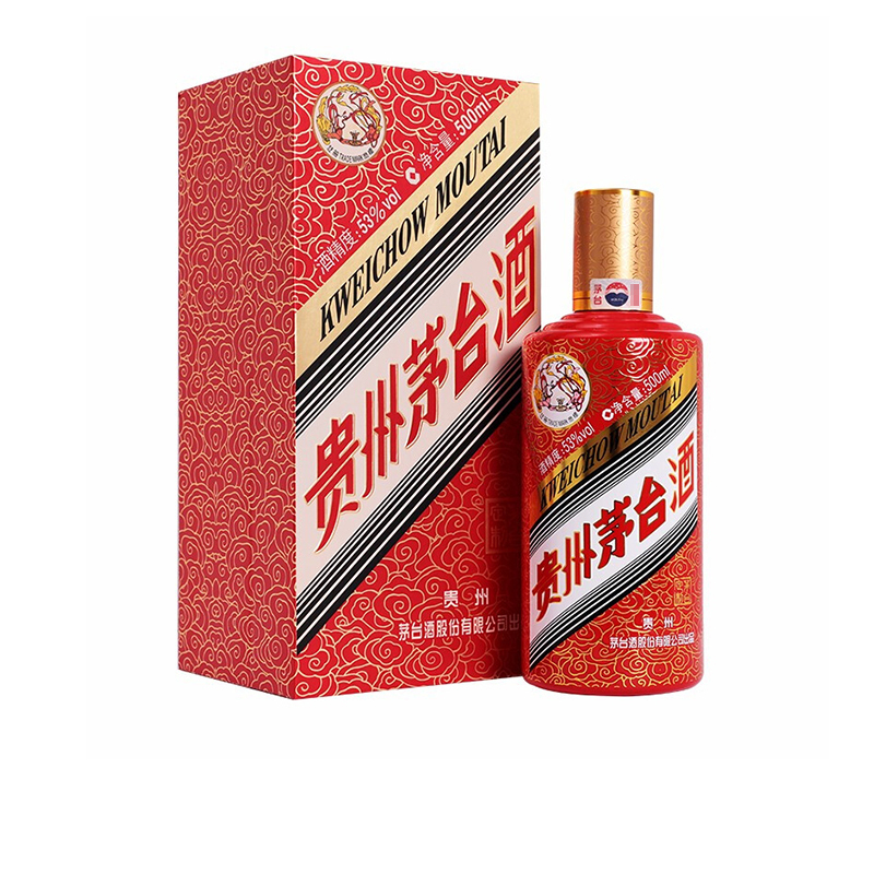 歌德老酒行贵州茅台酒飞天茅台定制红色祥云红53度500ml酱香型白酒