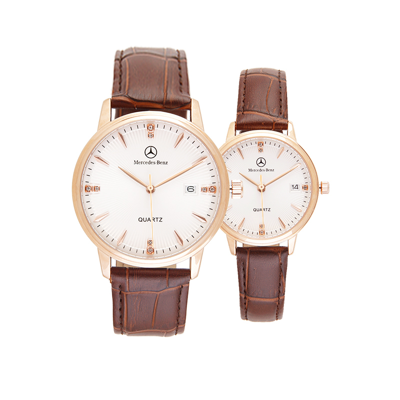 梅赛德斯奔驰mercedesbenz商务男女真皮石英表