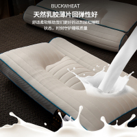 南极人(NanJiren)家纺 天然乳胶枕头一对套护颈椎助睡眠家用荞麦枕芯单人专用午睡整头男
