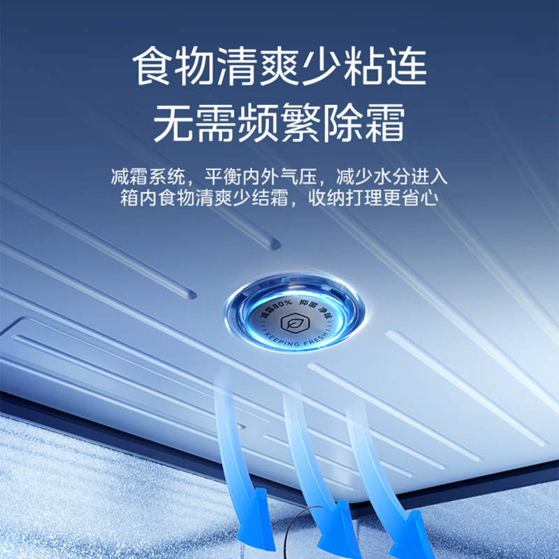 Midea美的200升冷藏冷冻转换冰柜家用囤货小冷柜 一级能效80%减霜 极地白 200L BD/BC-200KMC]高清大图