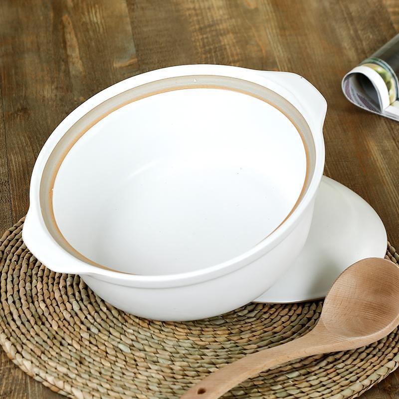 康舒砂锅耐高温明火砂锅汤煲炖锅陶瓷煲养生煲汤浅锅汤锅9白12升