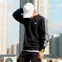 Adidas阿迪达斯卫衣男装2018年秋季新款三条纹休闲运动舒适长袖经典LOGO时尚百搭套头衫