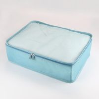 旅行必备外出万能装衣服拉链式家用行李箱整理袋收纳衣物打包套装 整理袋单个网大 湖蓝