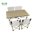 喜力健 户外便携折叠桌椅 M黄色桌95长-中号椅子4把 套