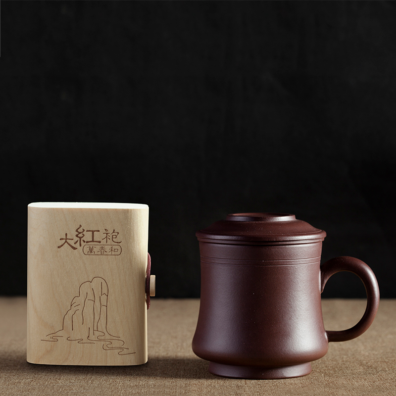 萬春和 紫韵茗香品茗组 三件式紫砂杯+大红袍茶叶