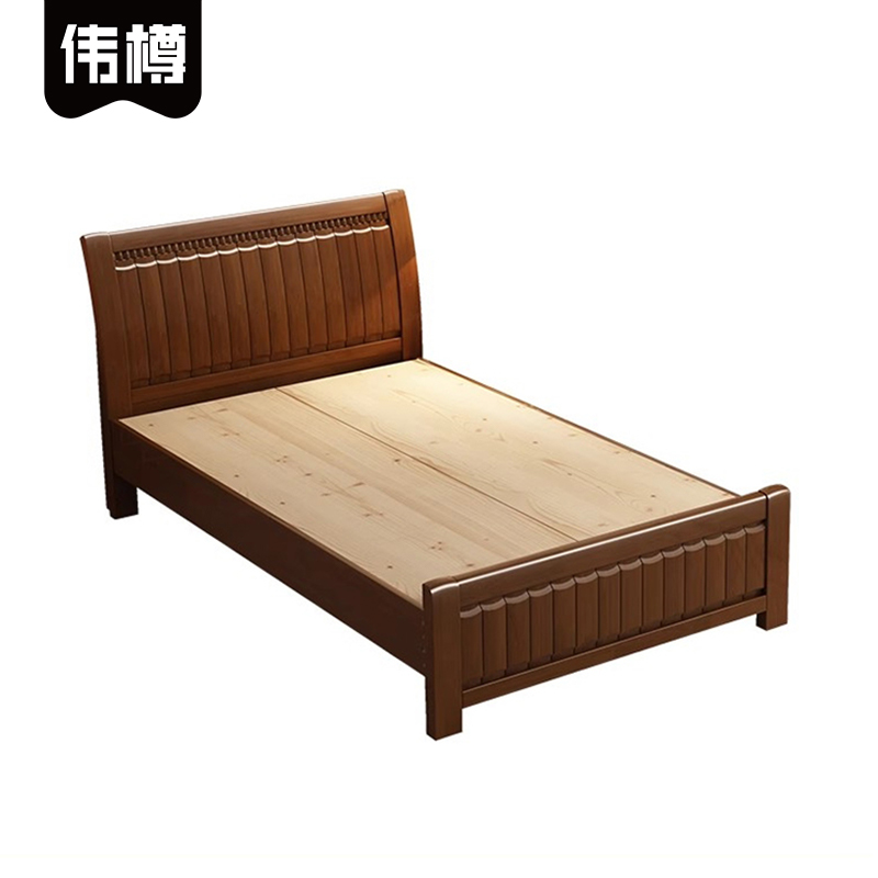 伟樽木质床胡桃色满铺床板1000*2000*460mm张高清大图