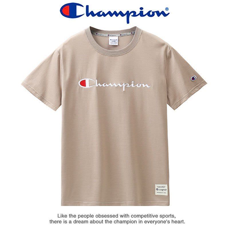 Champion 潮牌冠军夏季经典刺绣短袖运动T恤男士潮流情侣个性时尚女 C8-A204图片