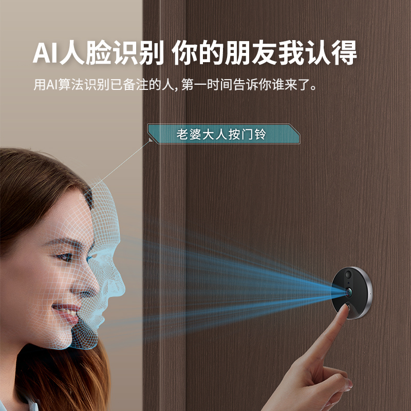 鹿客(LOOCK)智能猫眼CatX变声视频通话AI人行侦测1080P高清画质