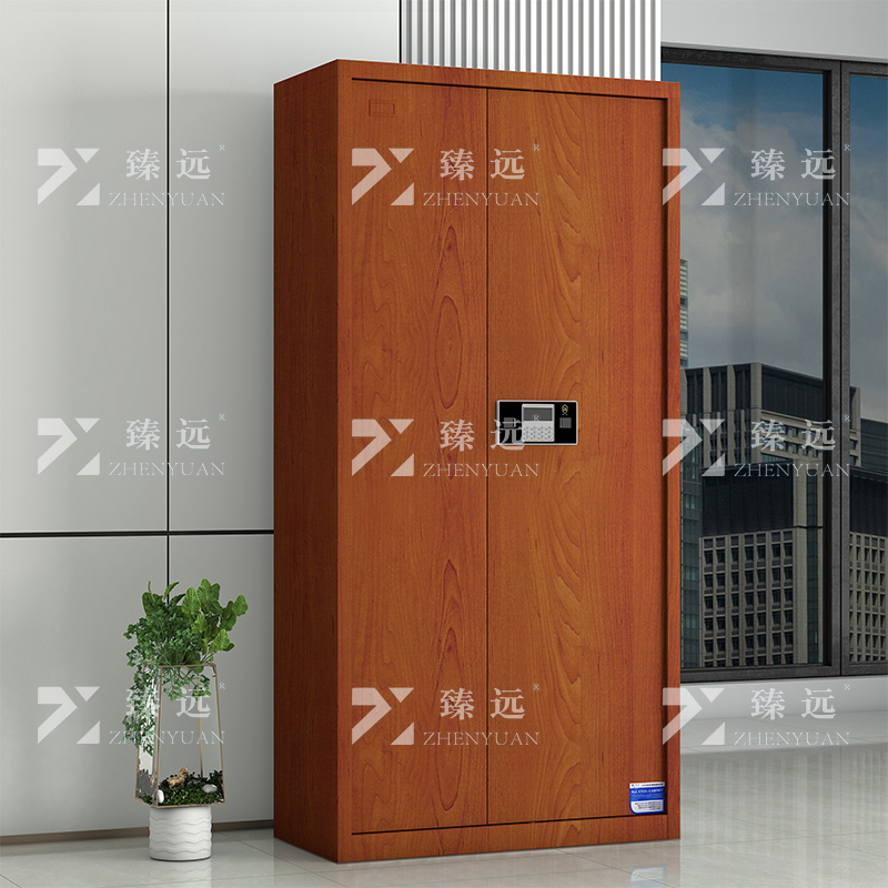 臻远 ZYJJ-80048 保密柜 红木纹通门电子锁 长900*宽420*高1850 单位:1台
