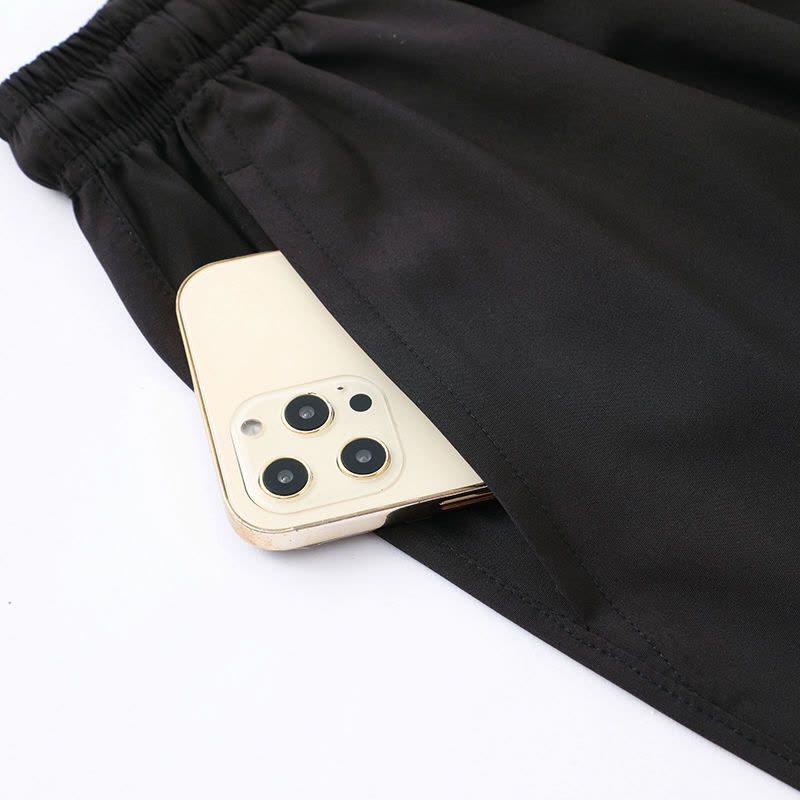 罗蒙短裤男夏季薄款松紧直筒宽松阔腿男士休闲冰丝速干运动七分裤图片