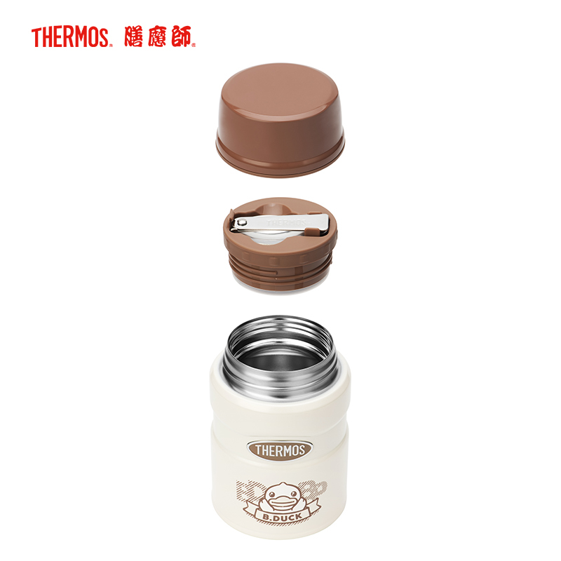 膳魔师(THERMOS)婴童保鲜盒宝宝辅食饭盒不锈钢内胆附带便当袋餐筷便携便当盒 TCLF-520S BDUCK