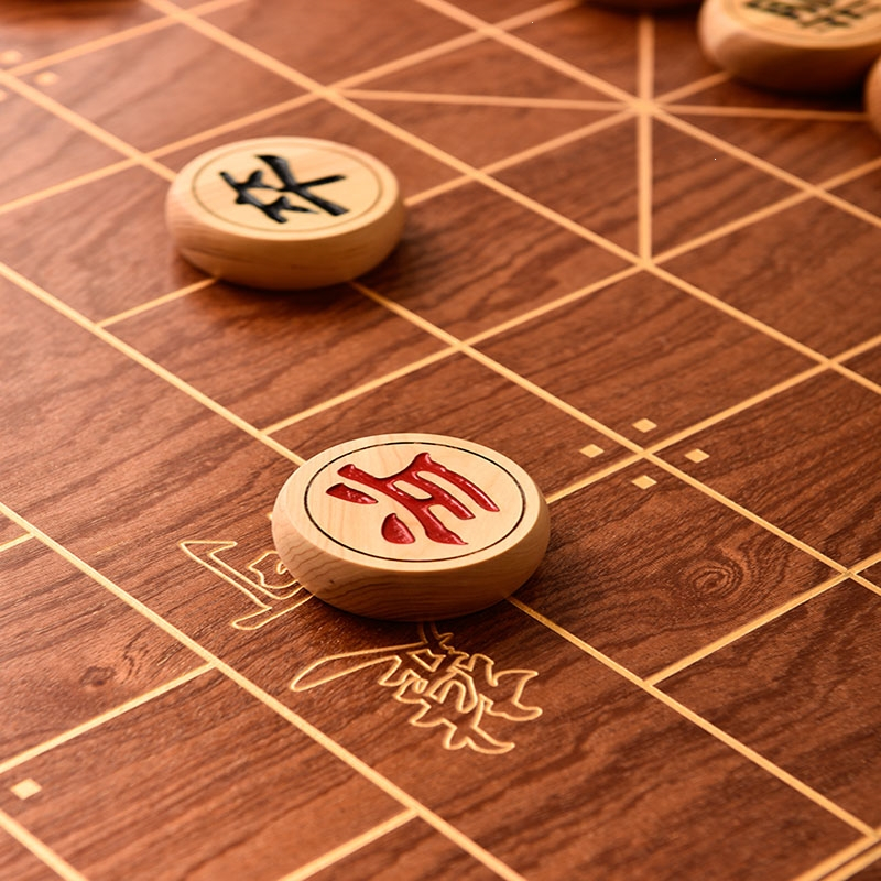 象棋中国象棋棋盘棋桌棋墩多合一带抽屉桌子迈高登全套木红木棋子