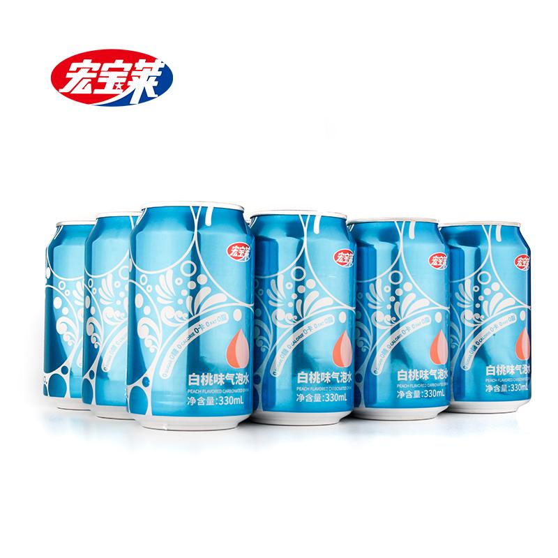 宏宝莱白桃味气泡水 330ml*12罐装饮料