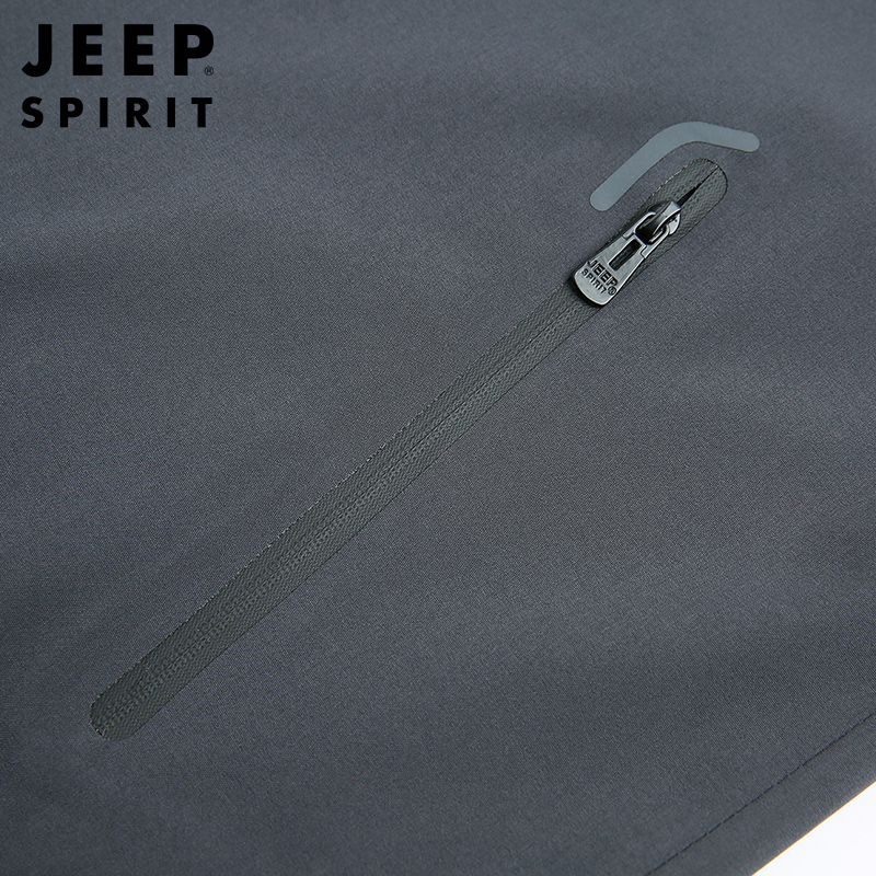 JEEP SPIRIT吉普男士夹克新款春秋季户外速干连帽运动茄克男防风登山服外套