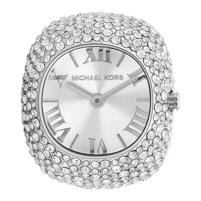 Michael Kors 女士银色不锈钢双环防水石英腕表两用手镯手表高清大图