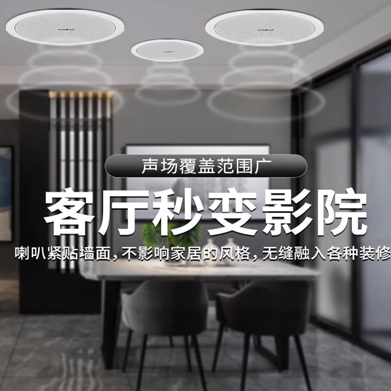 先科(SAST)吸顶式2.0家庭影院音响套装电视机家用客厅吊顶音箱3d环绕立体声嵌入式重低音功放套装蓝牙KTV高清大图
