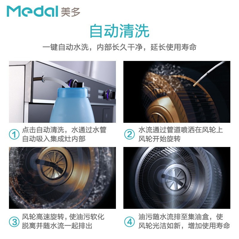 美多(medal)集成灶X6ZKs/蒸烤一体 油烟机燃气灶蒸箱烤箱套装大吸力大火力头部保温自动清洗 一级能效 液化气