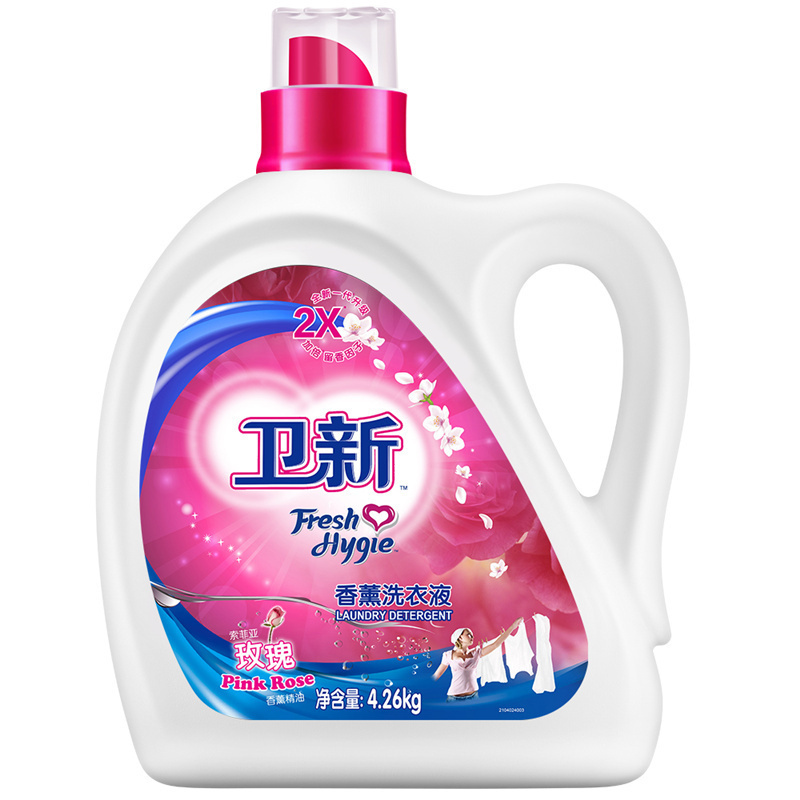 卫新 香薰洗衣液 索菲亚玫瑰 4.26kg*4 机洗快速去污 卫新洗衣液 玫瑰味