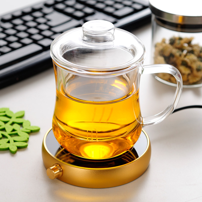 家用泡茶杯保温套装耐热玻璃茶杯过滤杯子带盖透明喝茶水杯