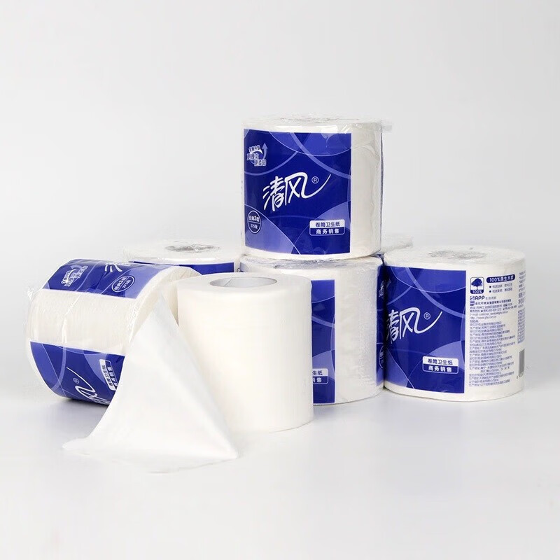 清风 卷纸商务小卷卫生纸 商用 275段3层100卷 整箱批发B22AA5高清大图