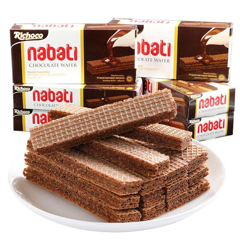 丽芝士纳宝帝巧克力威化饼145g4盒休闲零食饼干印尼进口