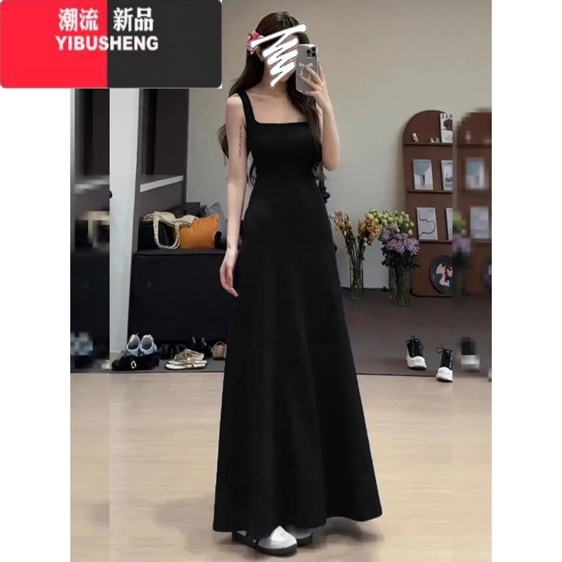 YIBUSHENG2024新款法式气质吊带长裙女季收腰显瘦高级设计感背心连衣裙子图片