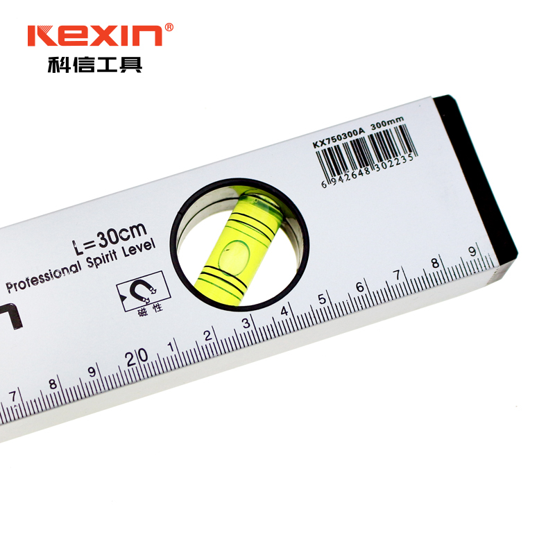 科信(kexin)高精度铝合金三用水平尺 专业级强磁水平尺 500mm KX750500A