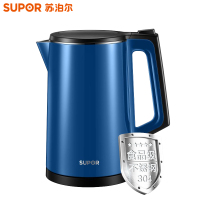 苏泊尔（SUPOR）电水壶SW-15E323 1.5L 烧水壶家用 304不锈钢 自动断电 双层防烫STRIX温控器蓝色