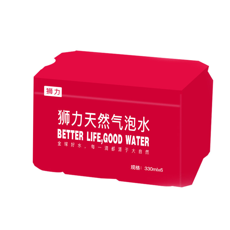 狮力 荷兰进口天然气泡水天然饮用水330ml*6听